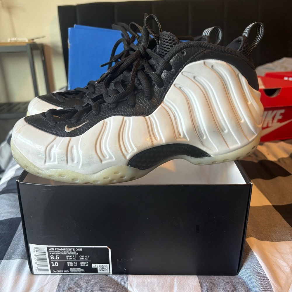 Nike Kids Foamposite One Sneakers - Black and White